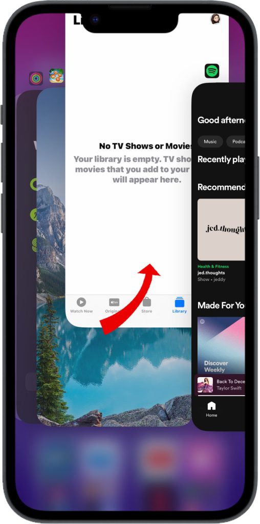 How to Resolve iPhone 14 Screen Freezing and Crashing 6 Swipe up on an app card to close
