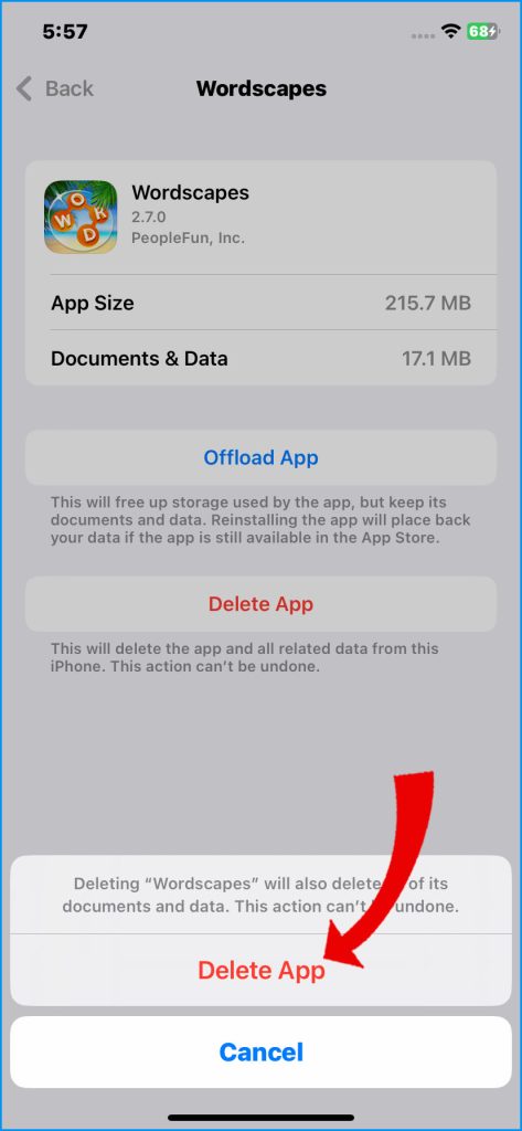 How to Fix iPhone 14 Battery Draining While Using Specific Apps 14 Confirm Delete App