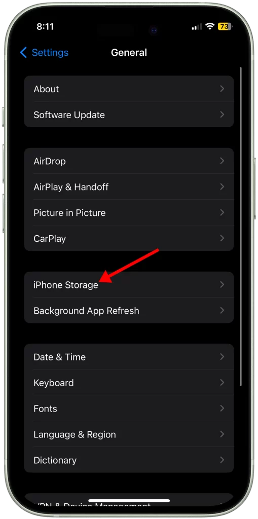 Can't Download Apps on iPhone? 9 Fixes You Need to Try (Reset, Updates + Tips) 3 Tap iPhone Storage.