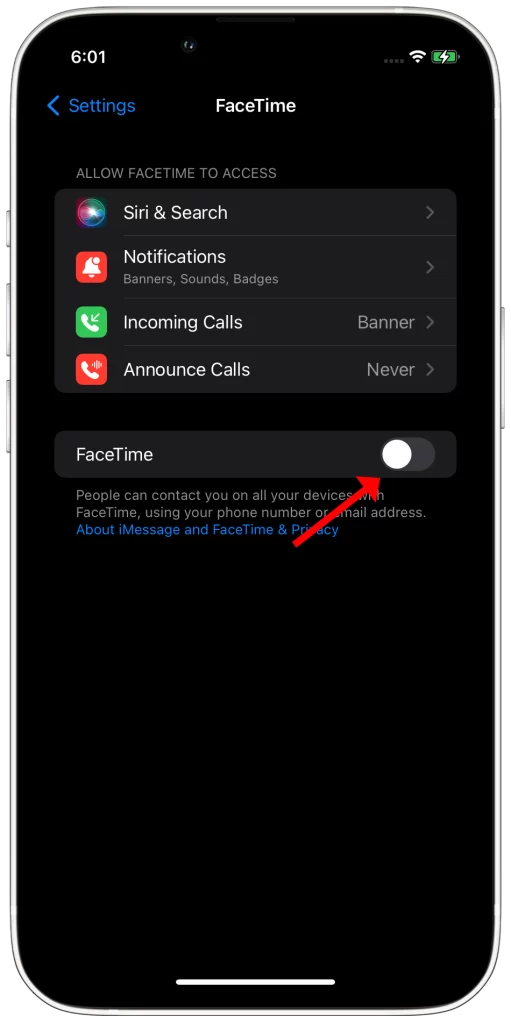 enable FaceTime