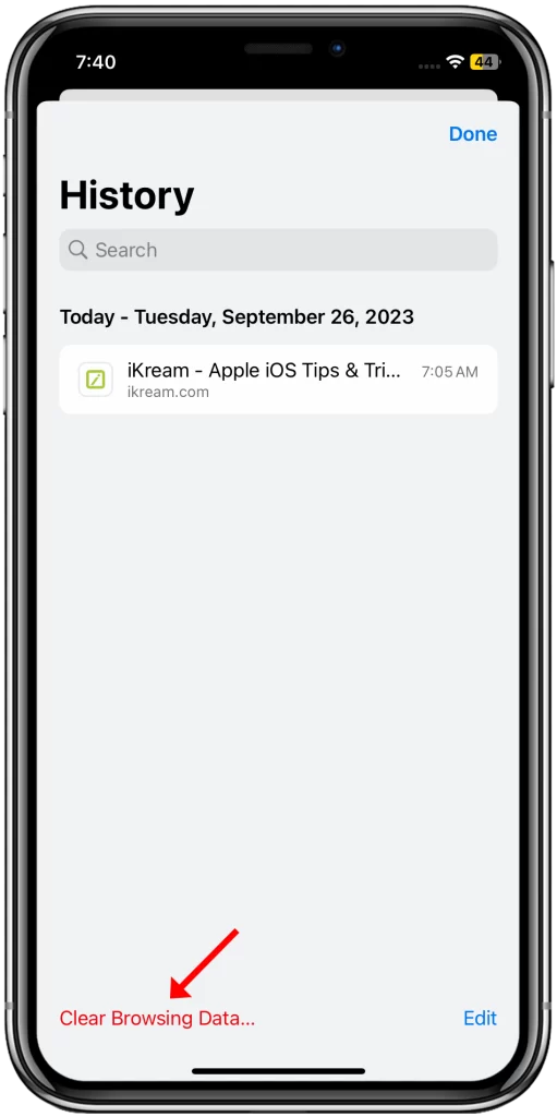 How to Delete Frequently Visited Sites on iPhone 11 9 Tap Clear browsing data
