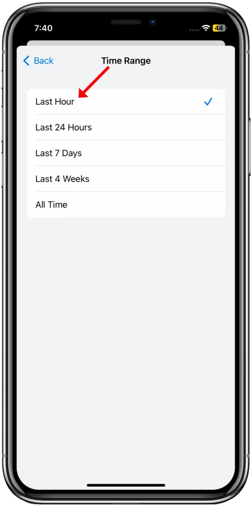 How to Delete Frequently Visited Sites on iPhone 11 10 select the time range