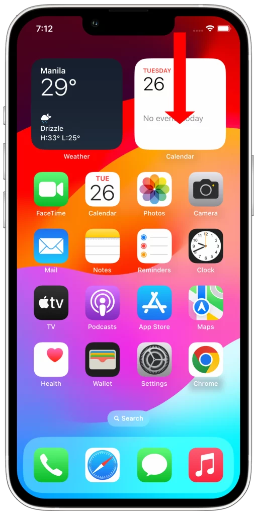 How to Lock and Unlock Screen Rotation on iPhone 13 2 Swipe down from the top-right corner of the screen to open Control Center.