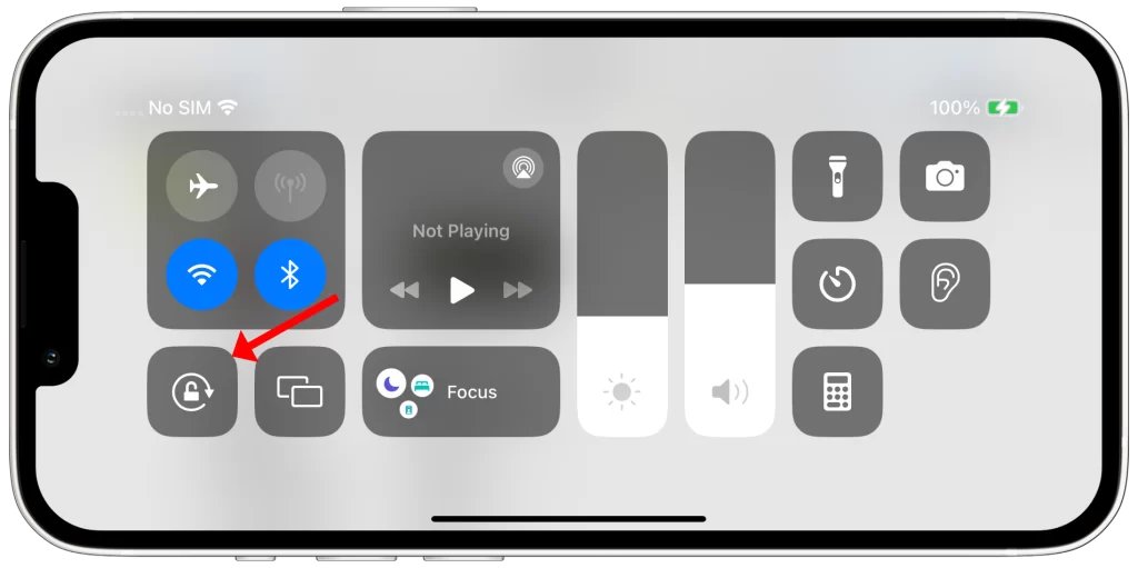 How to Lock and Unlock Screen Rotation on iPhone 13 6 Tap the Portrait Orientation Lock button. The button will turn red to indicate that it is enabled.