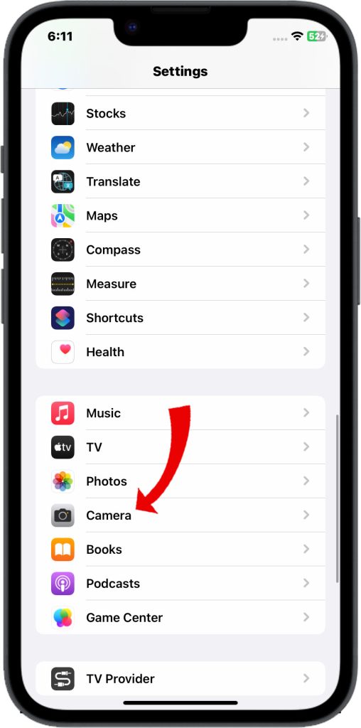 How to Troubleshoot iPhone 14 Blurry Photos and Videos 4 Open Camera settings
