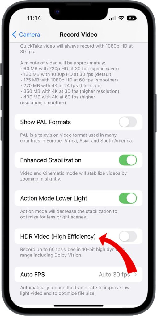 How to Troubleshoot iPhone 14 Blurry Photos and Videos 5 Enable HDR Video