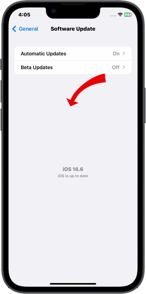 Check for iOS Updates to download and install