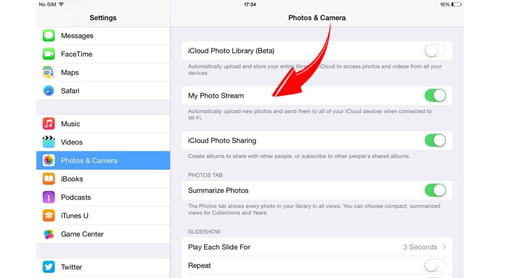 iPad 9 Synced Content Duplicating after iPadOS 17 Update? Here's A Guide to Fix It! 2 iPad Photo Stream