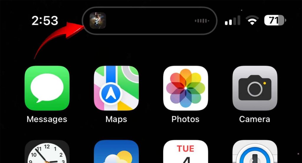 iPhone 15 Dynamic Island Quick Actions
