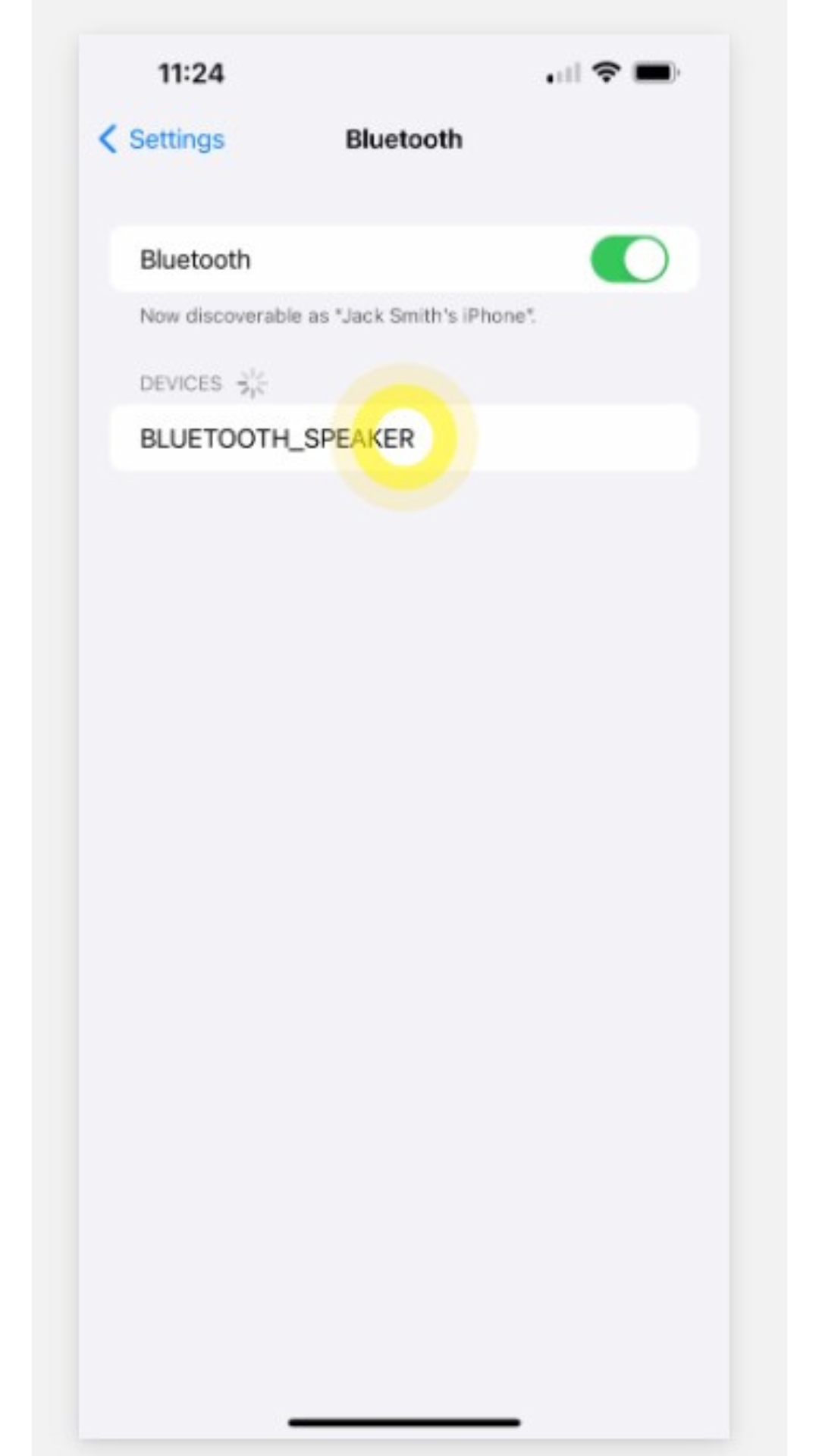 iPhone Bluetooth Settings