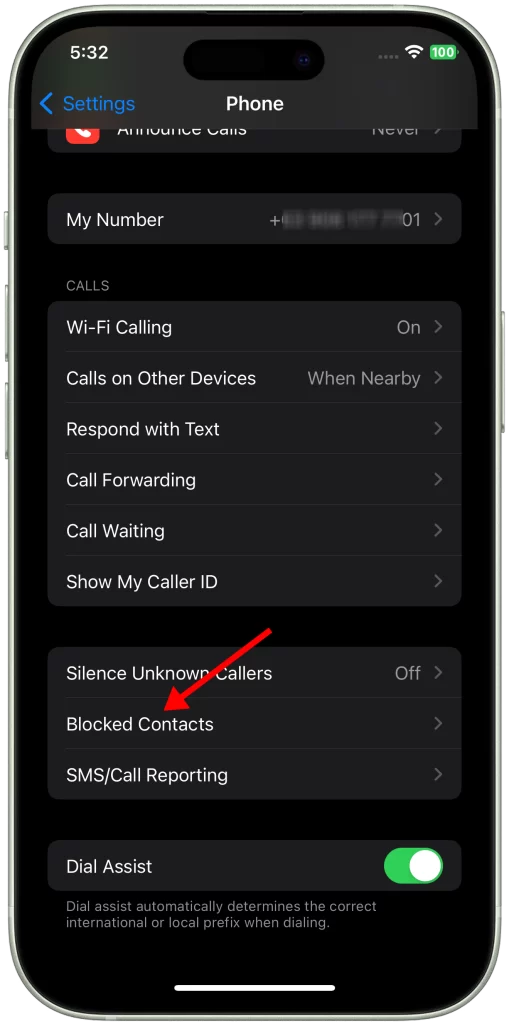 Tap Block Contacts