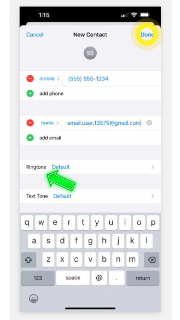 iPhone Edit Contact Ringtone 2