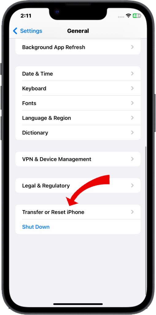 How to Troubleshoot iPhone 14 Battery Draining While on Wi-Fi 18 Tap Transfer or Reset iPhone