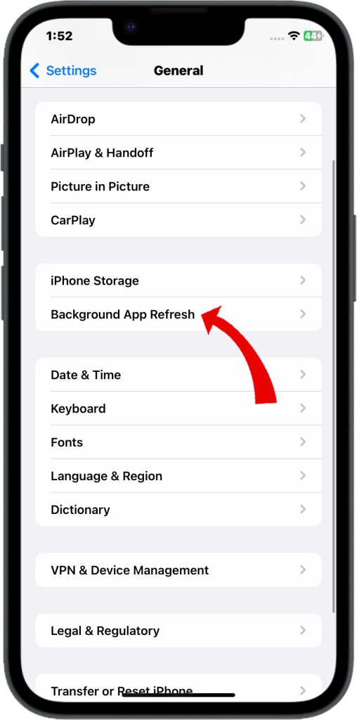 How to Troubleshoot iPhone 14 Battery Draining While on Wi-Fi 5 Tap Background App Refresh