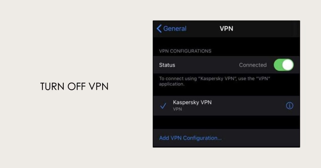 Turn off VPN iPhone