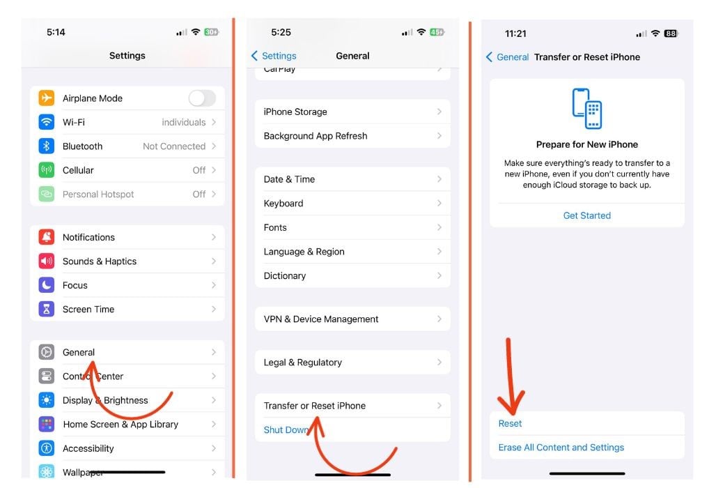 Reset Network Settings