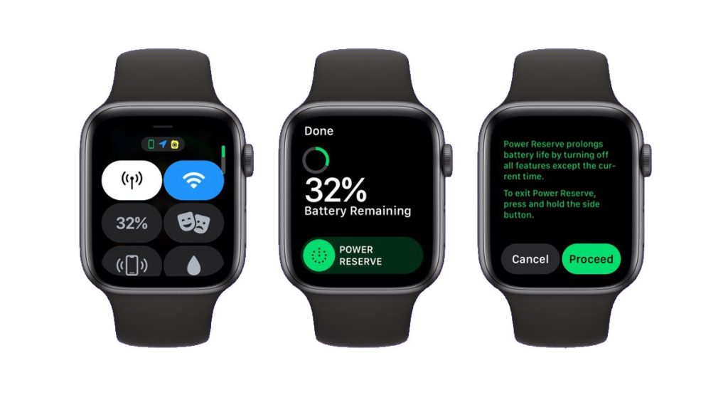 enable Power reserve mode Apple Watch 4