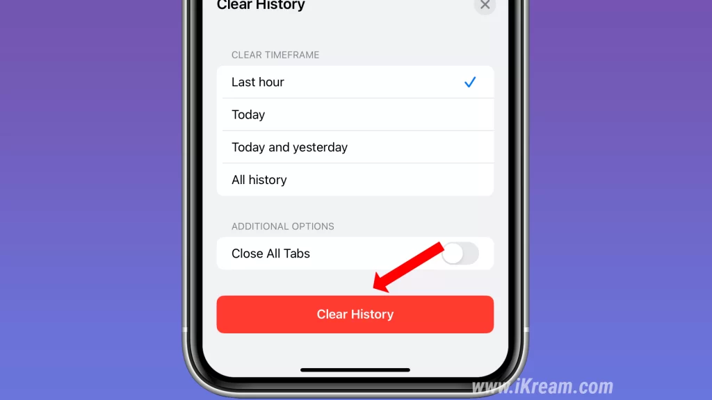 Clear Cache and Browsing Data from Safari on iPhone XR
