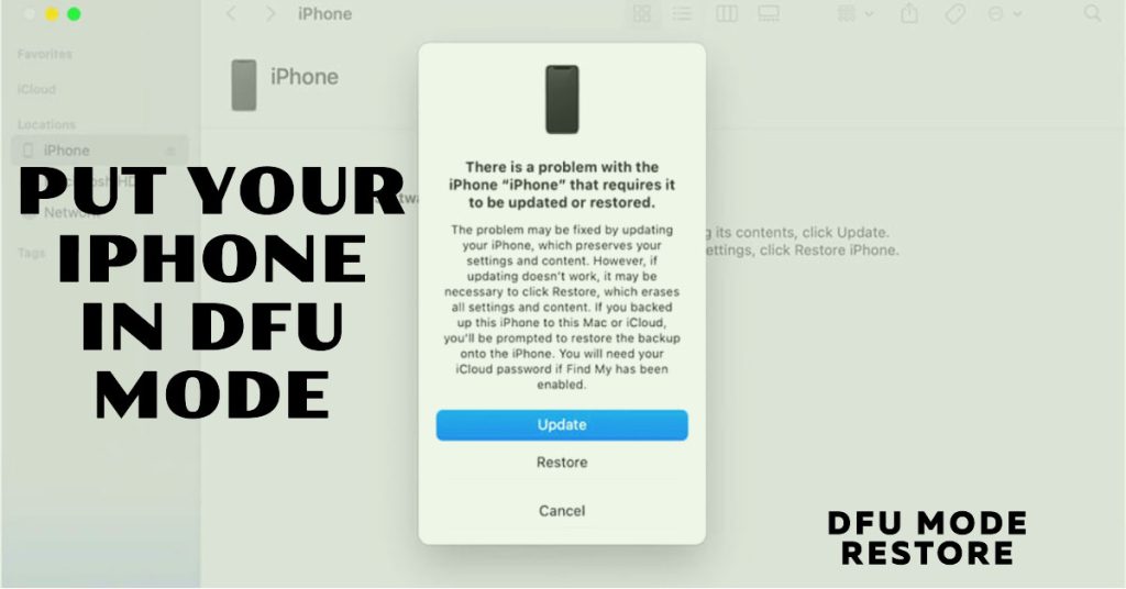 restore iphone 11 in DFU mode