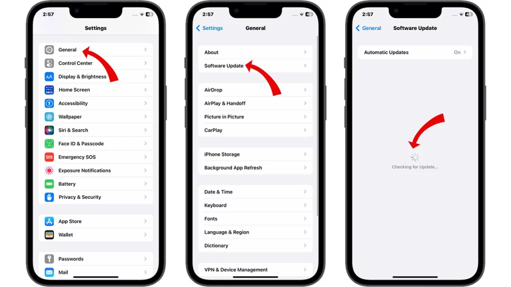 To install the latest iOS version, simply go to your device's settings, select "General," and then select "Software Update."