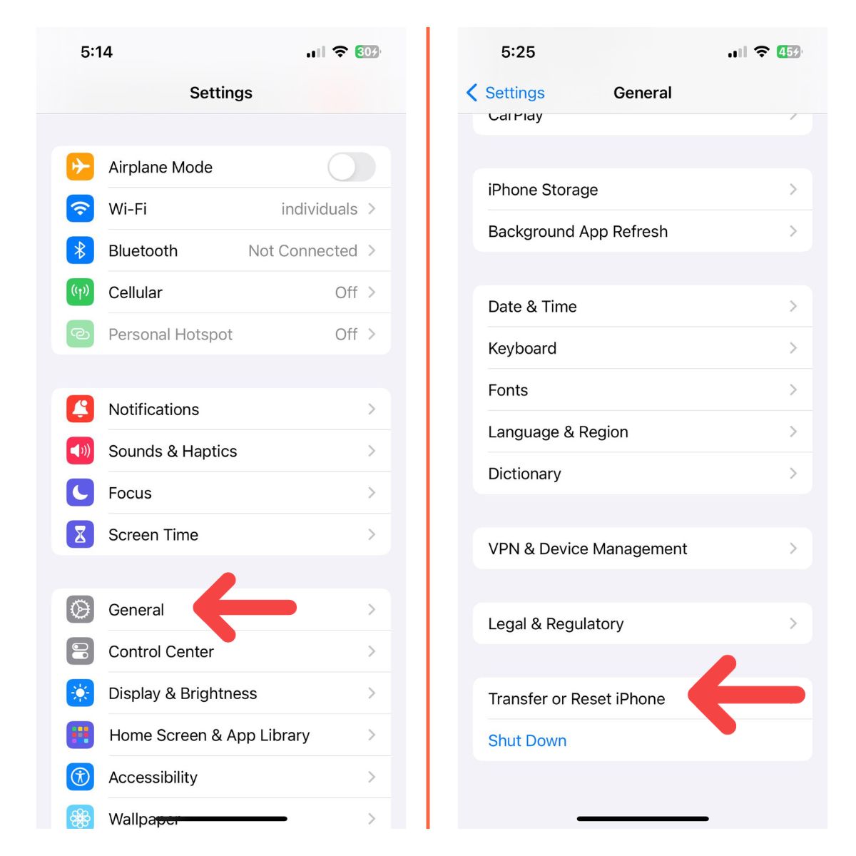 Reset Network Settings