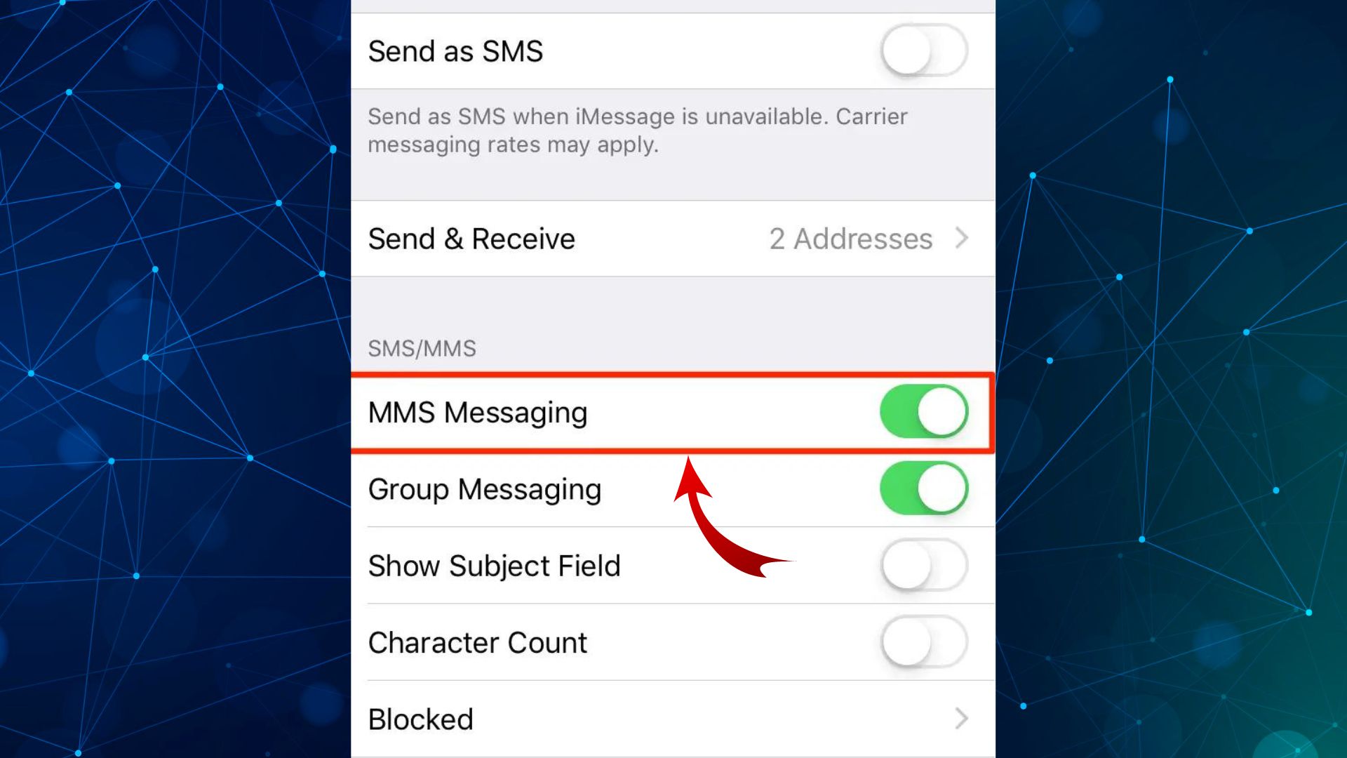 Turn On MMS Messaging