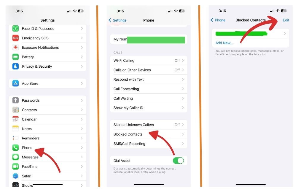 Troubleshooting iPhone 7 calls not working: Fixing Issues with Making or Receiving Calls 7 Blocked numbers
