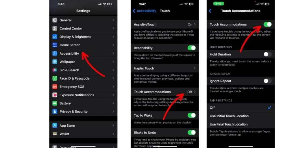 part of iphone screen not working