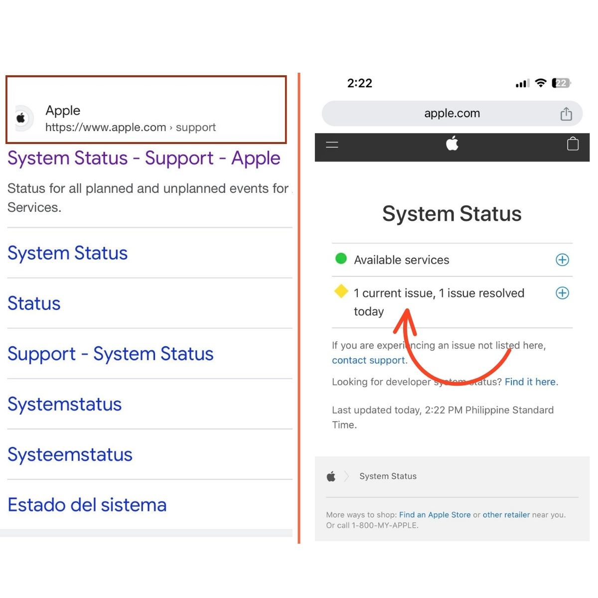 Apple System Status Page