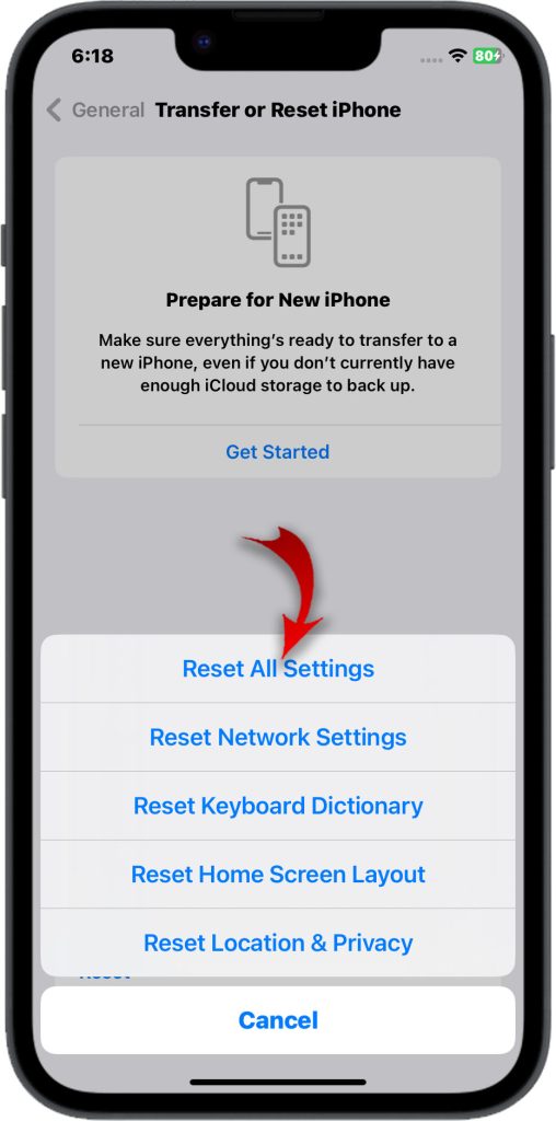 reset all settings iphone 7 plus