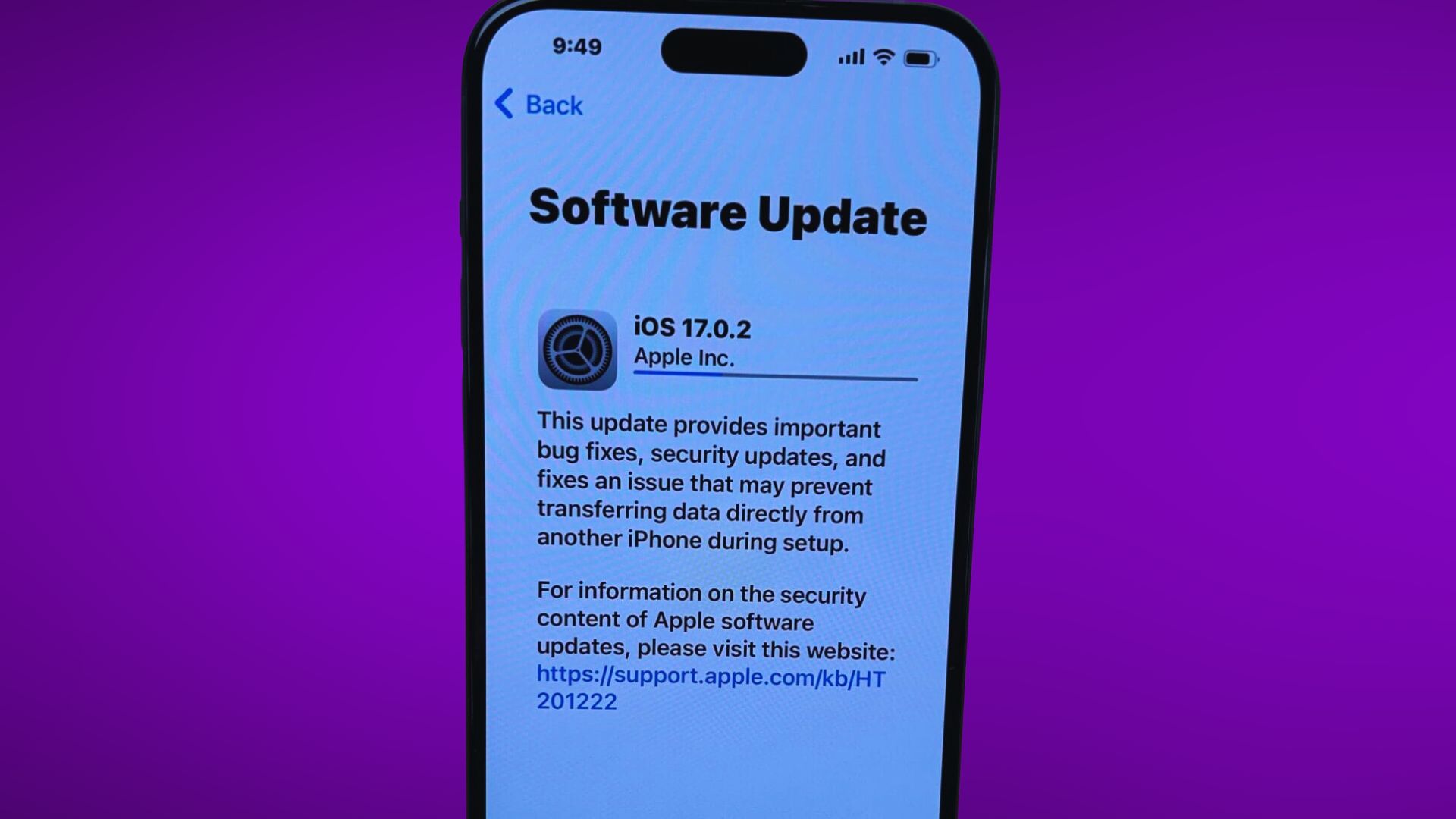 Update your iOS software 