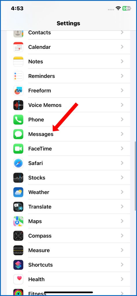 iPhone 11 Messages Settings