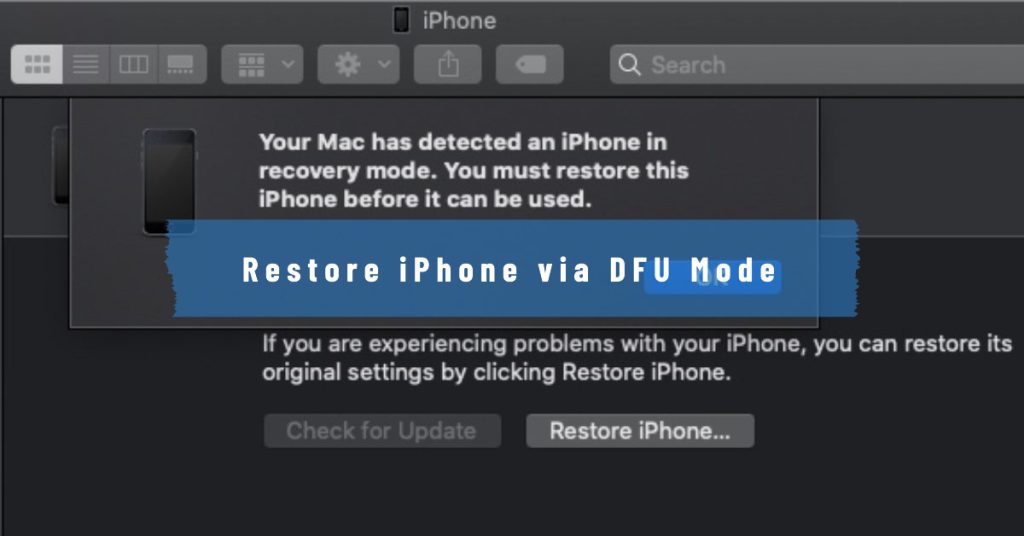 iPhone DFU Mode Restore
