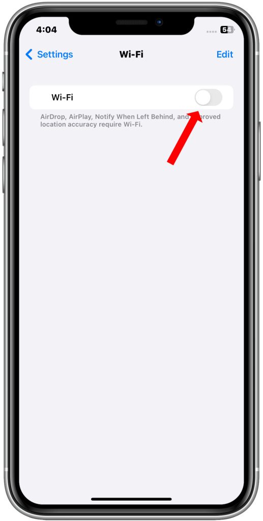 iPhone Wi-Fi Off