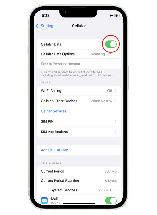 iPhone 13 Cellular Data Not Working