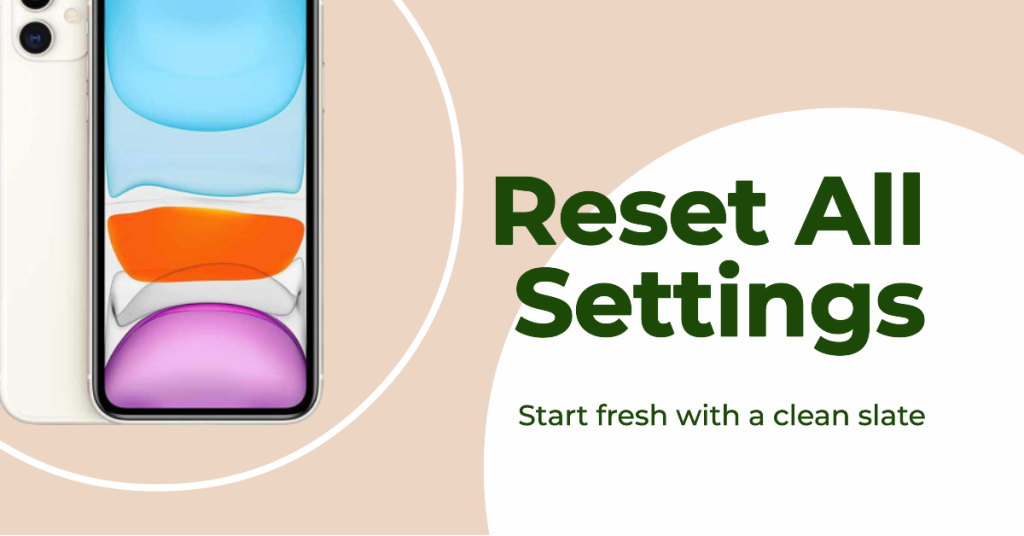 Reset all settings