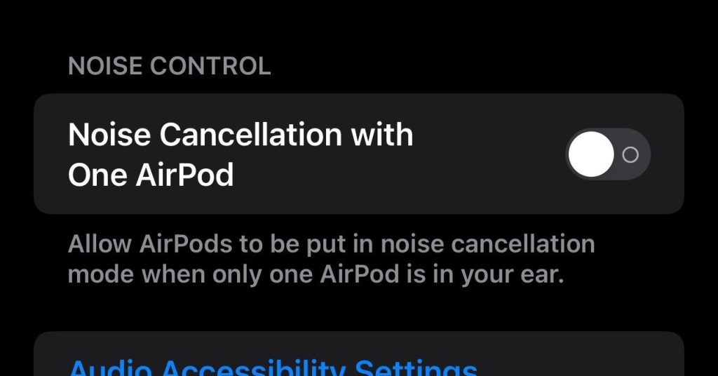 noise cancellation keeps resetting one airpod