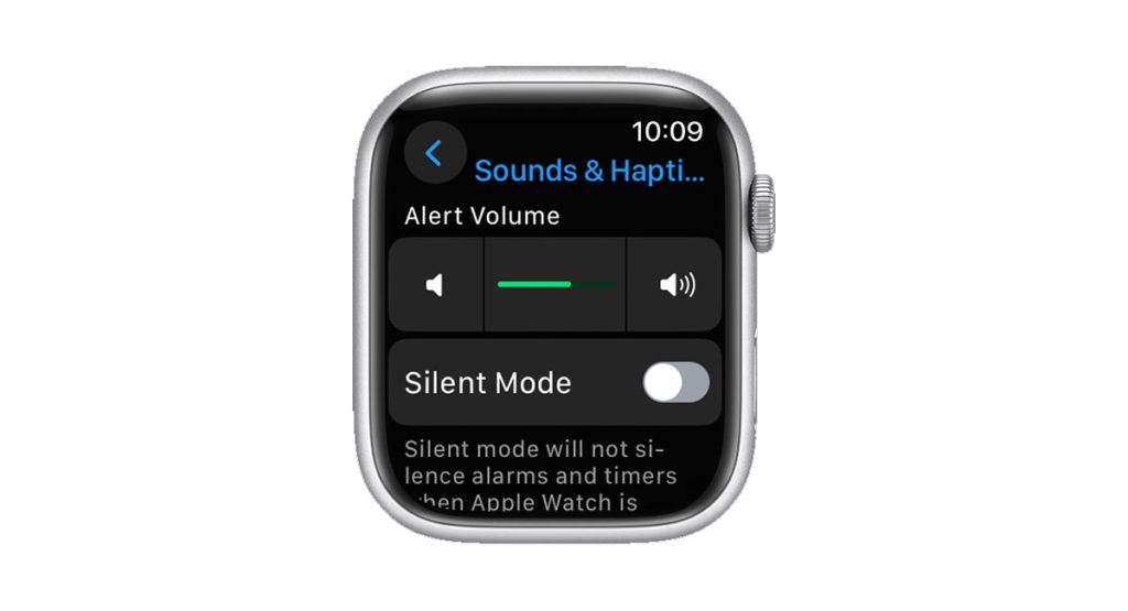 toggle apple watch volume buttons