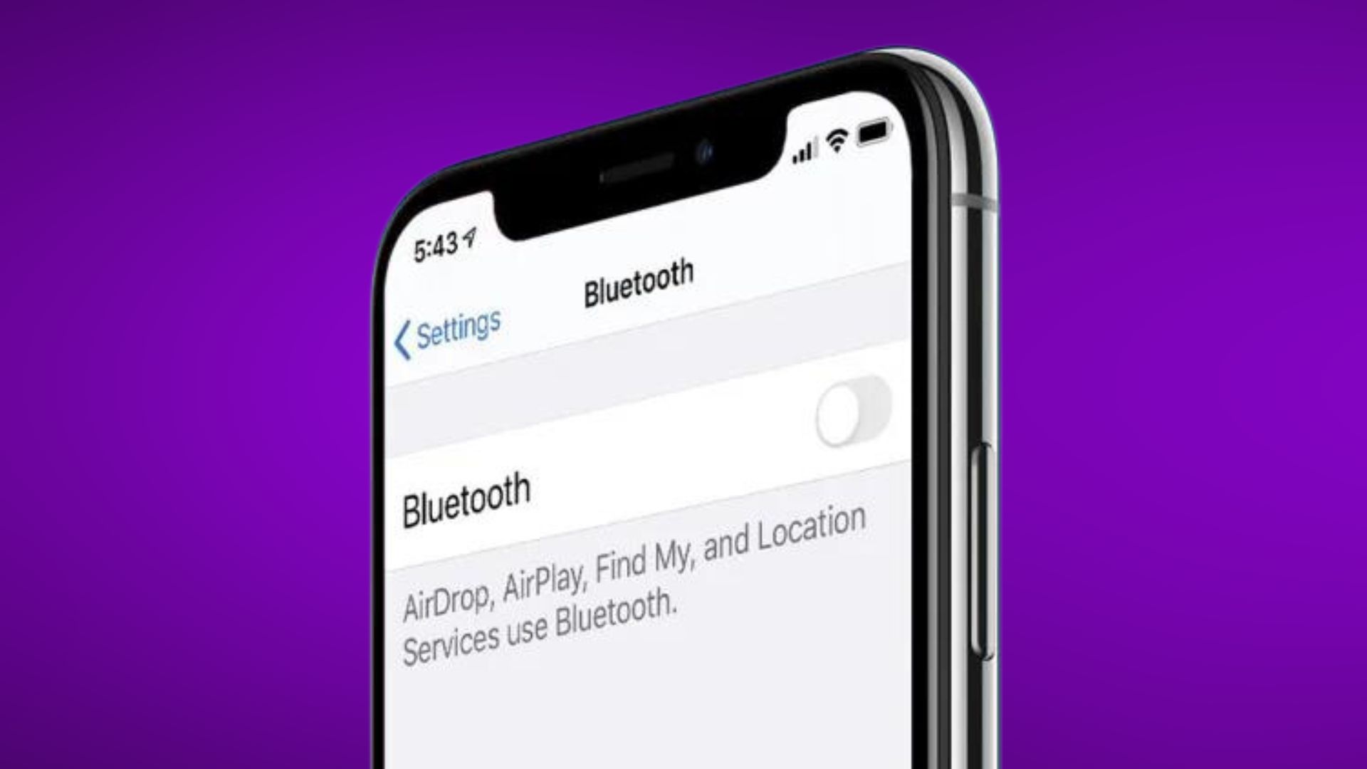 Toggle Bluetooth Off and On