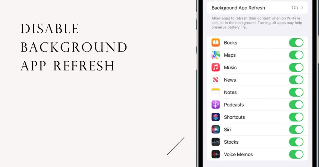 disable background app refresh iphone
