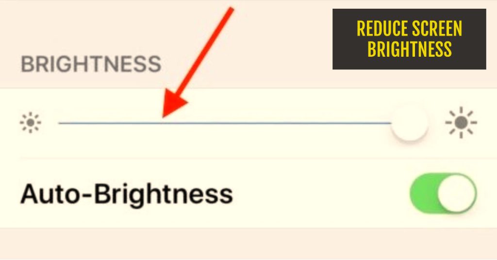 reduce screen brightness iphone