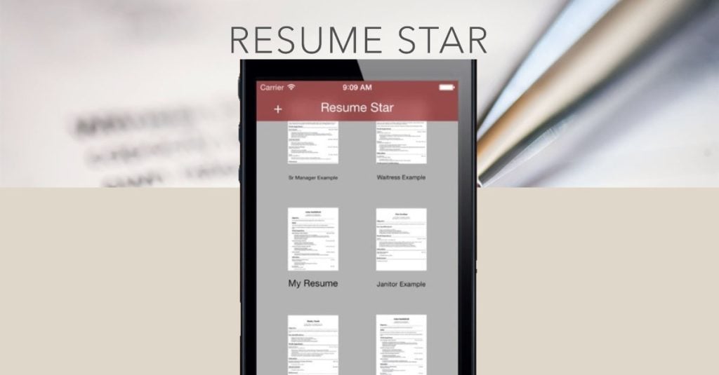 Resume Star app for iPhone