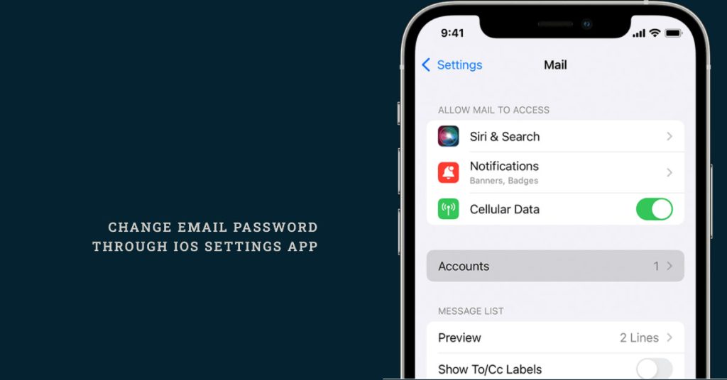 change email password on iphone 13 through settings